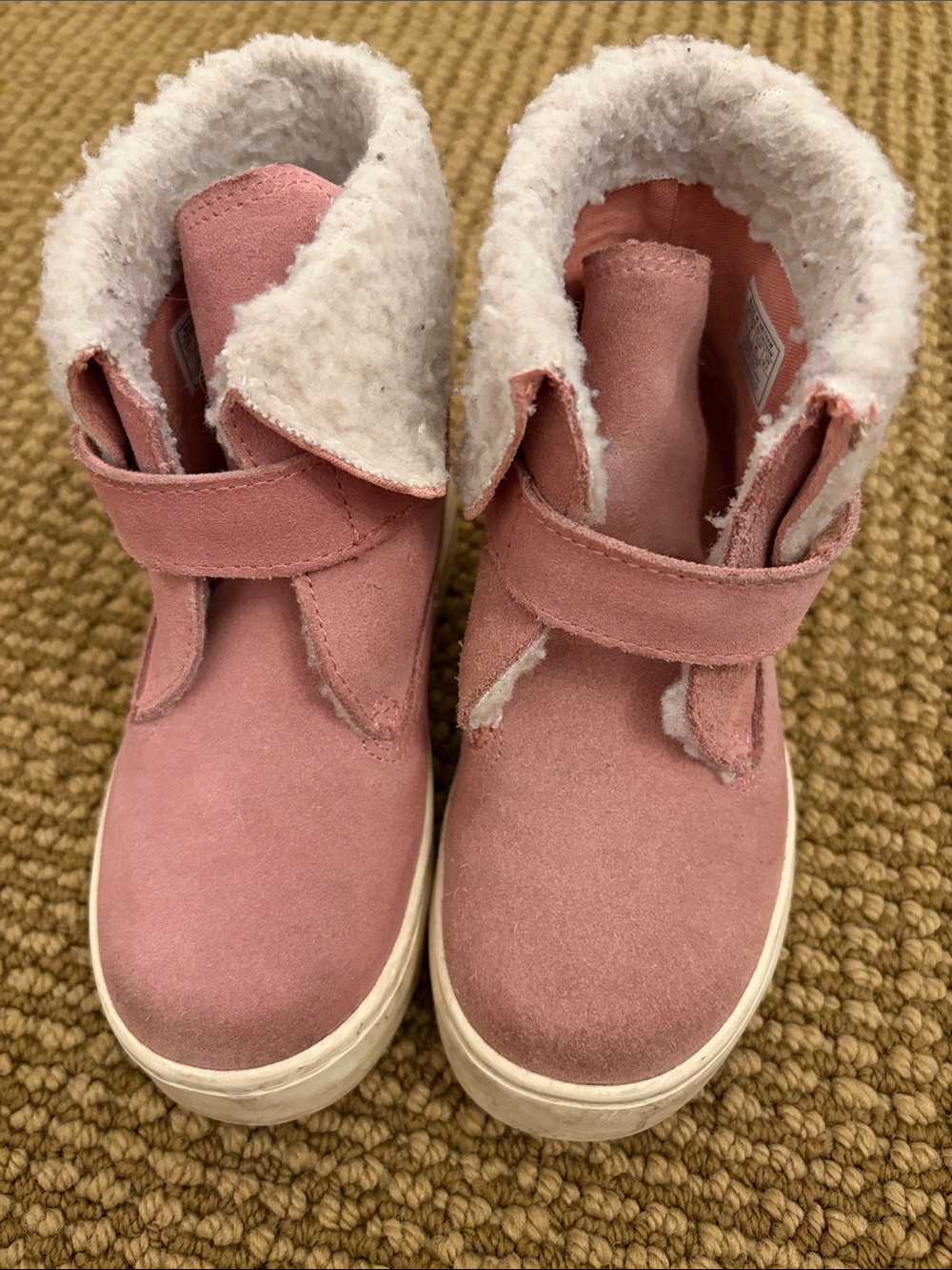 Ralph Lauren Kids Pink Faux-Suede Plush-Lined Boots